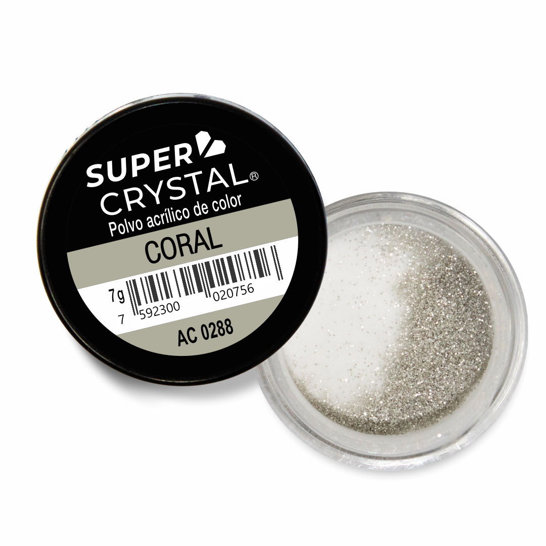Polvo Acrílico de Color Coral de 7 gr. para Uñas Acrílicas – Super Crystal