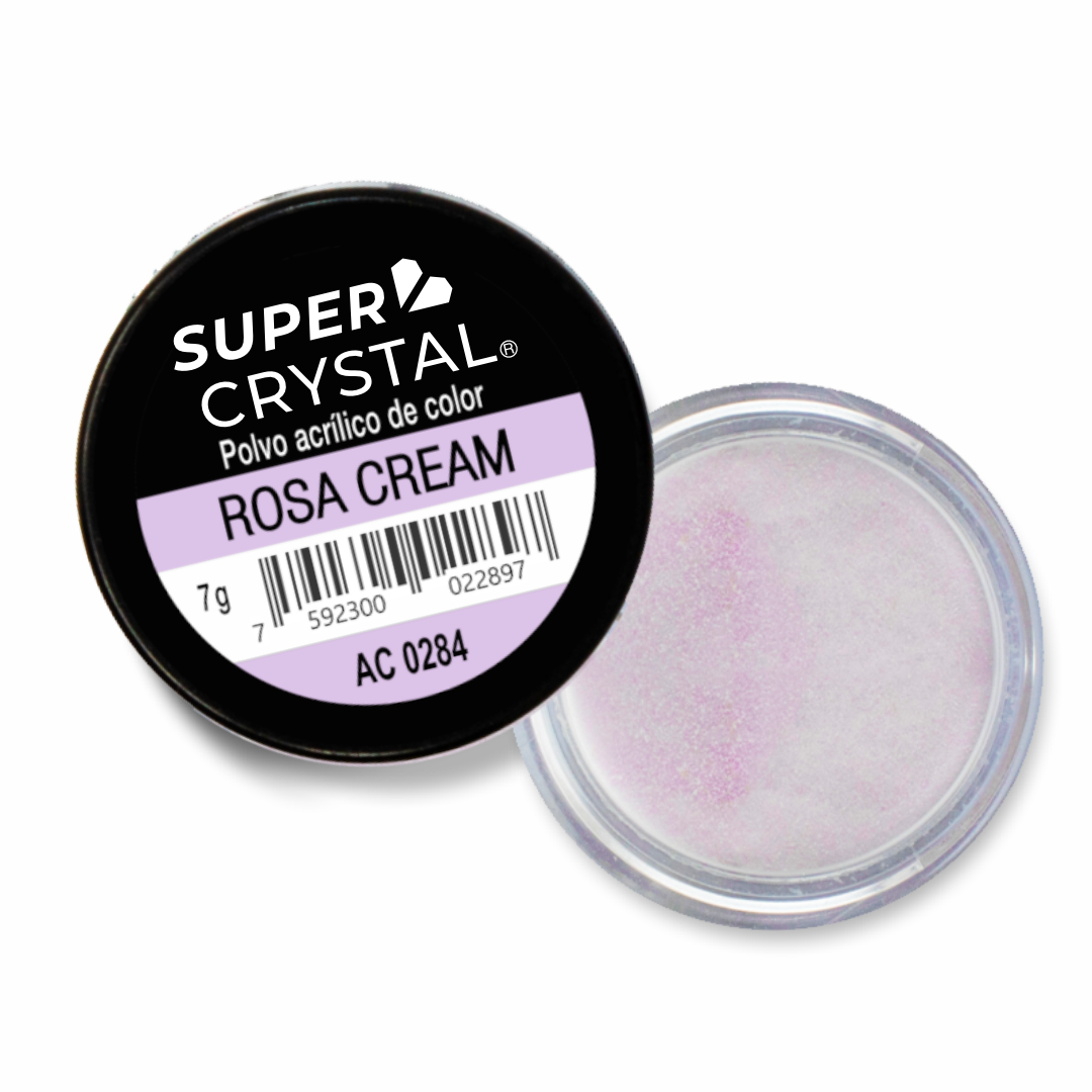 Polvo Acrílico de Color Rosa Cream de 7 gr. para Uñas Acrílicas – Super Crystal