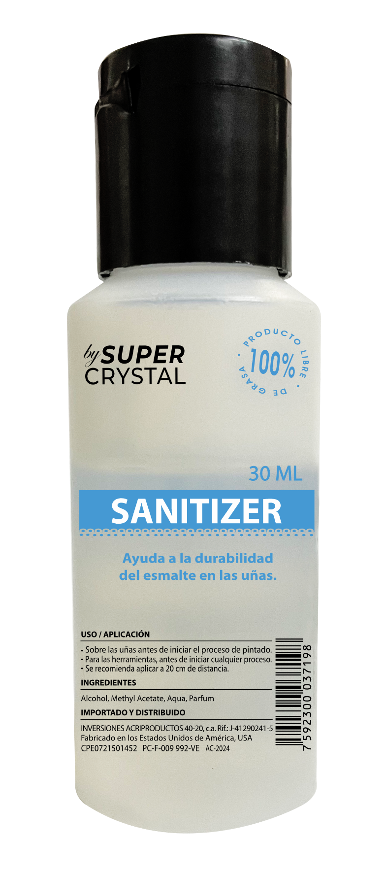 Sanitizer Antibacterial para Manos – Super Crystal