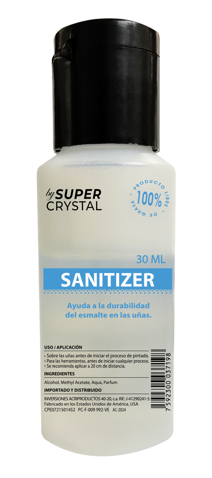 Sanitizer Antibacterial para Manos – Super Crystal