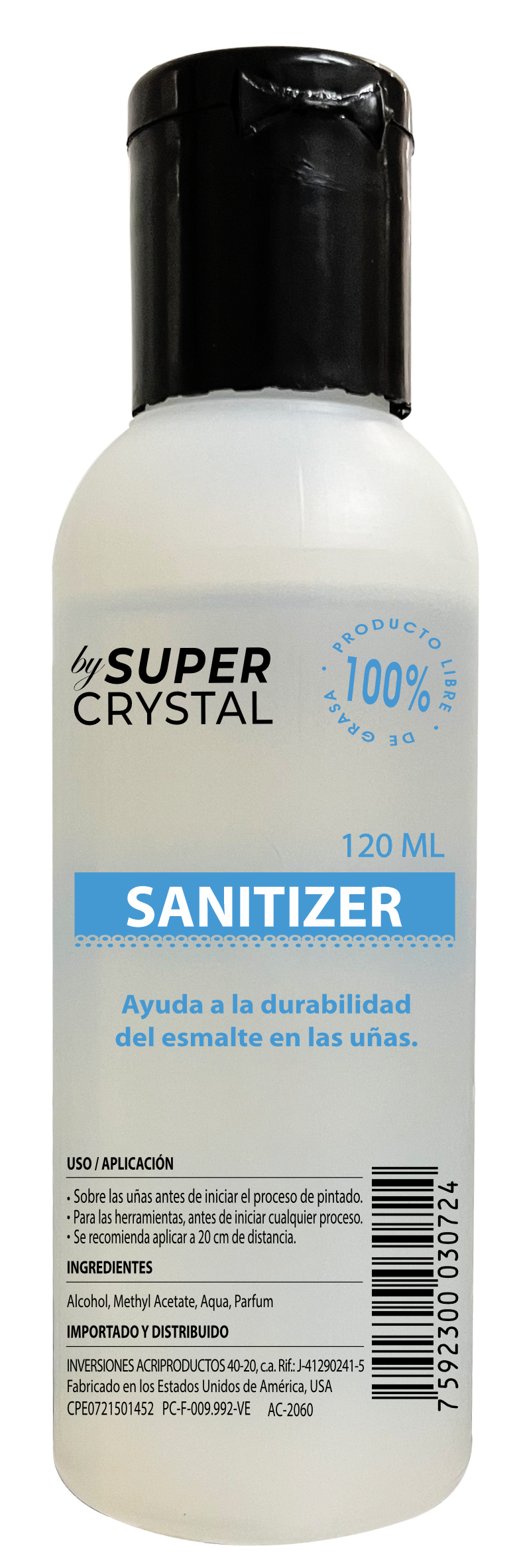 Sanitizer Antibacterial para Manos – Super Crystal