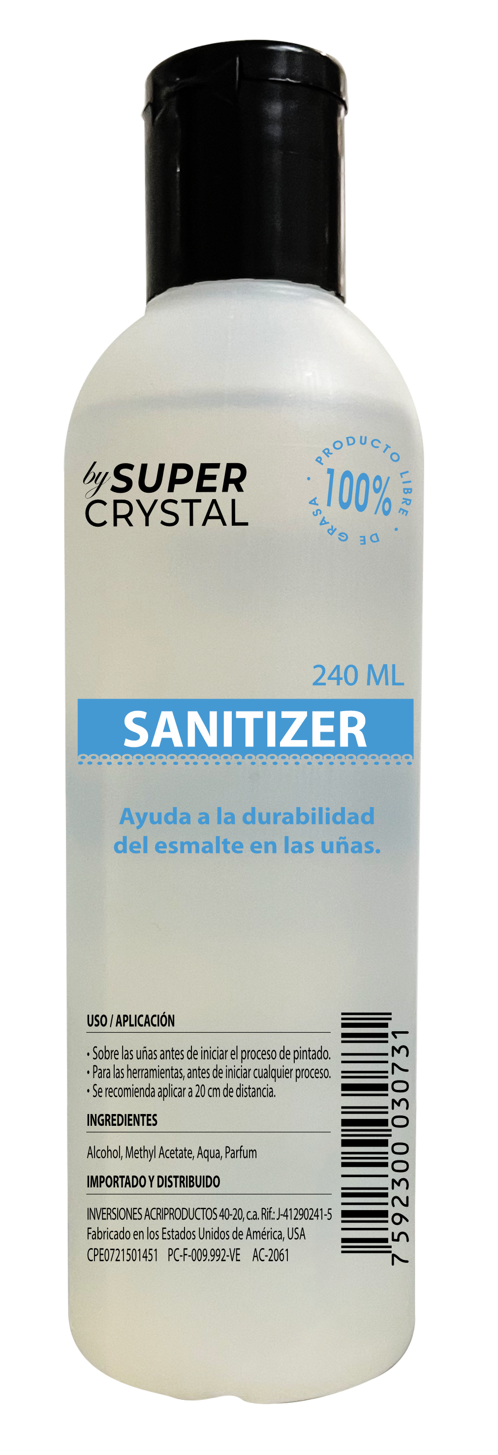 Sanitizer Antibacterial para Manos – Super Crystal