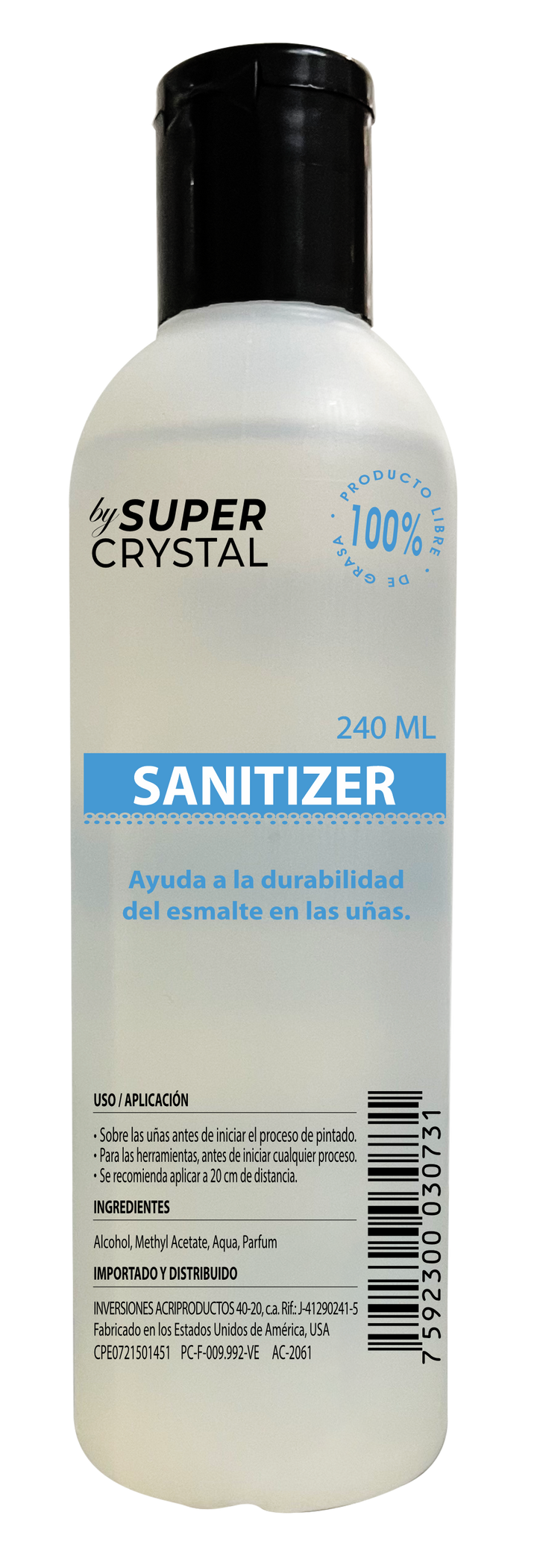 Sanitizer Antibacterial para Manos – Super Crystal