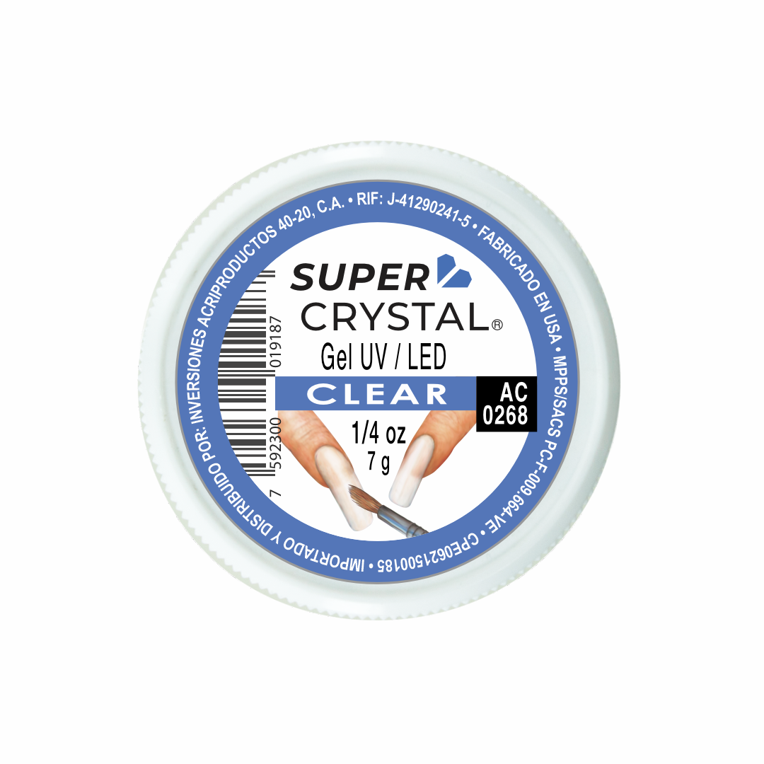 Gel UV/LED Clear para Uñas Acrílicas – Super Crystal