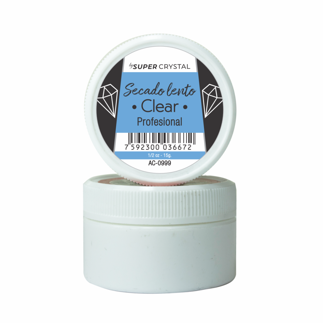 Polvo de Resina de Secado Lento Clear para Uñas – Super Crystal