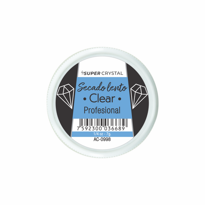 Polvo de Resina de Secado Lento Clear para Uñas – Super Crystal