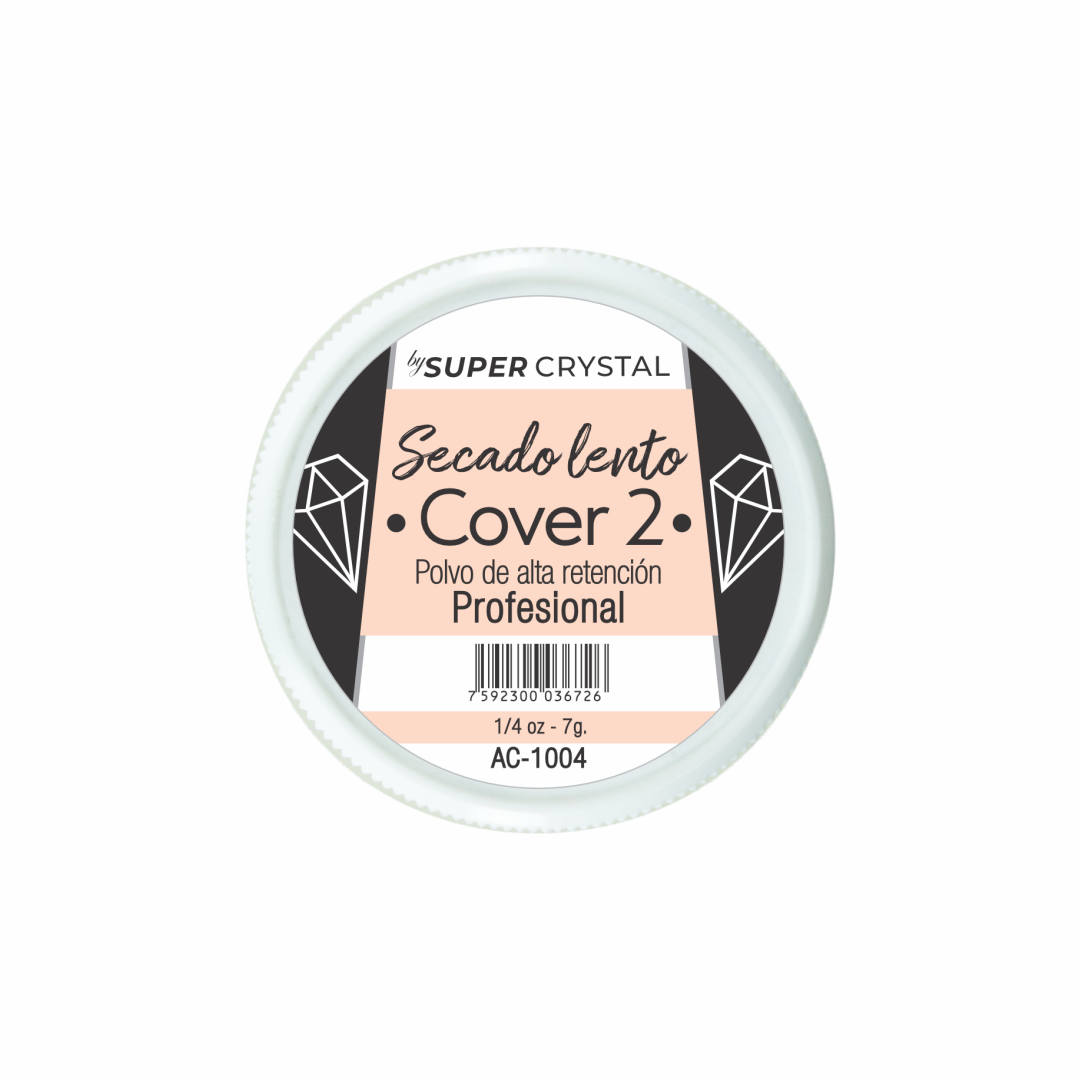 Polvo de Resina de Secado Lento Cover 2 para Uñas – Super Crystal