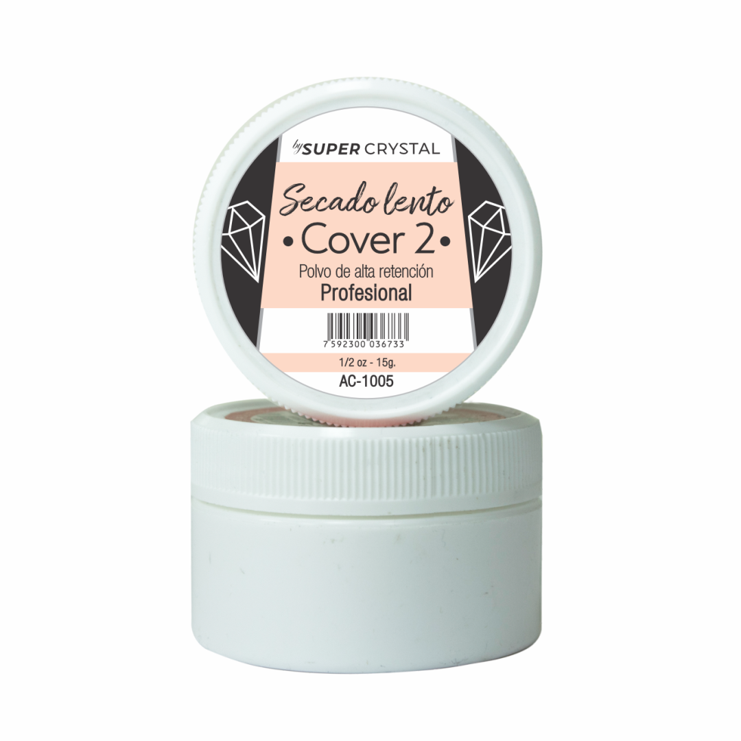 Polvo de Resina de Secado Lento Cover 2 para Uñas – Super Crystal