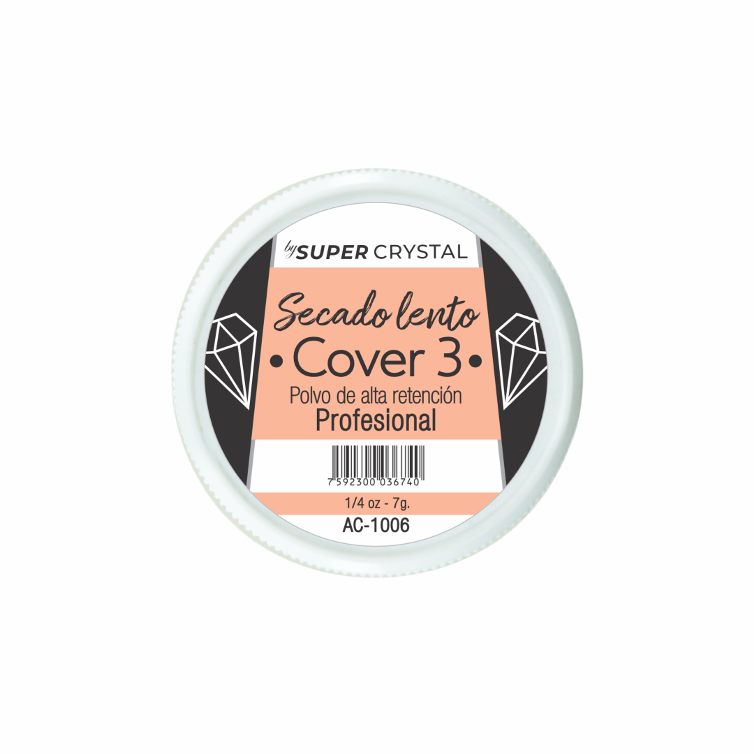 Polvo de Resina de Secado Lento Cover 3 para Uñas – Super Crystal