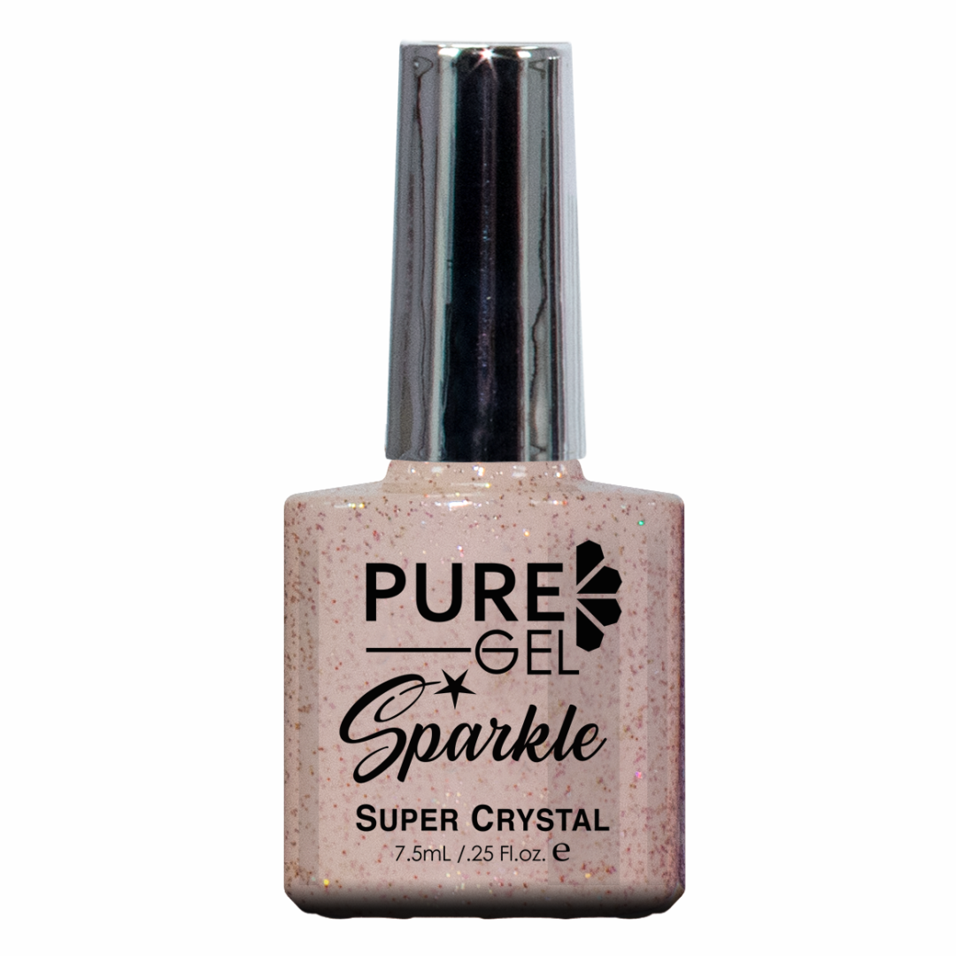 Pure Gel Sparkle Golden Rime Glitter 7,5 ml – Esmalte Semi-Permanente para Uñas