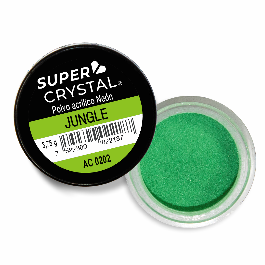 Polvo Acrílico Neón Jungle de 3,75 gr. para Uñas Acrílicas – Super Crystal