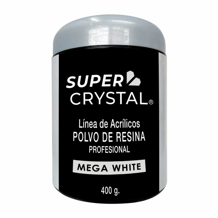 Polvo de Resina Mega White para Uñas – Super Crystal