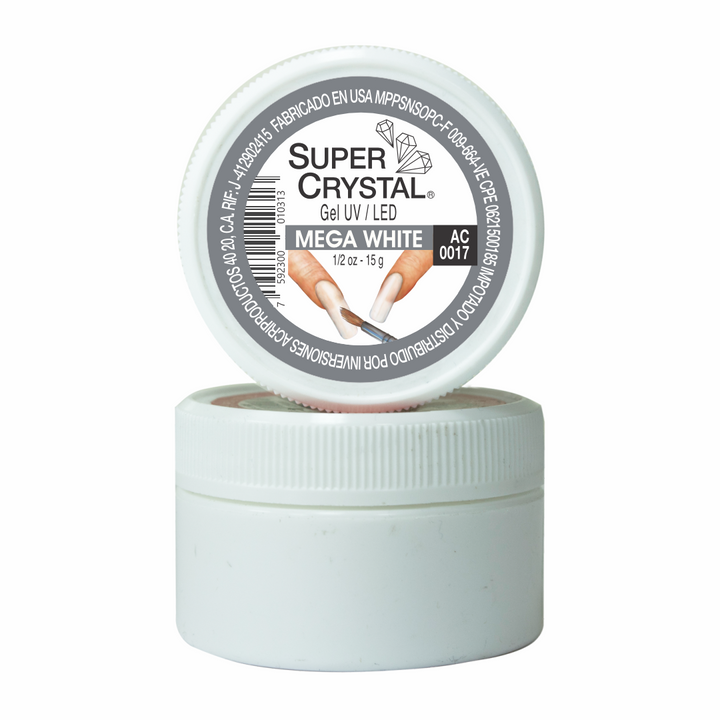 Gel UV/LED Mega White para Uñas Acrílicas – Super Crystal