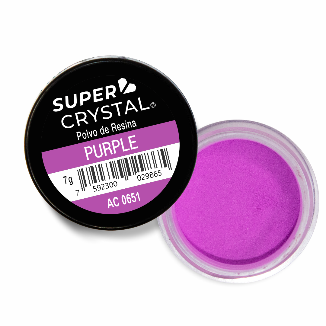 Polvo de Resina Purple de 7 gr. para Uñas – Super Crystal