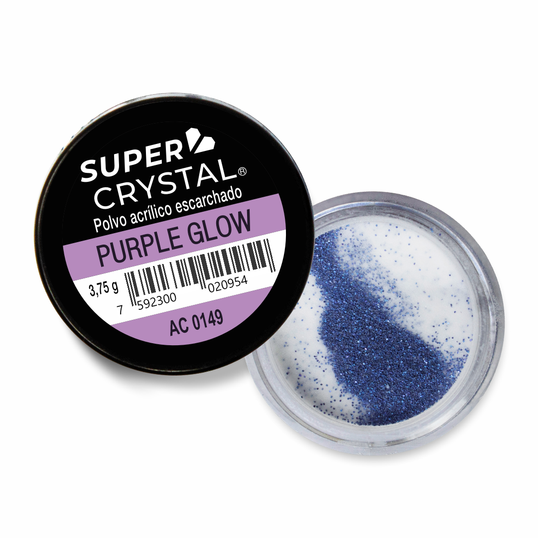 Polvo Acrílico Escarchado Purple Glow de 3,75 gr. para Uñas Acrílicas – Super Crystal