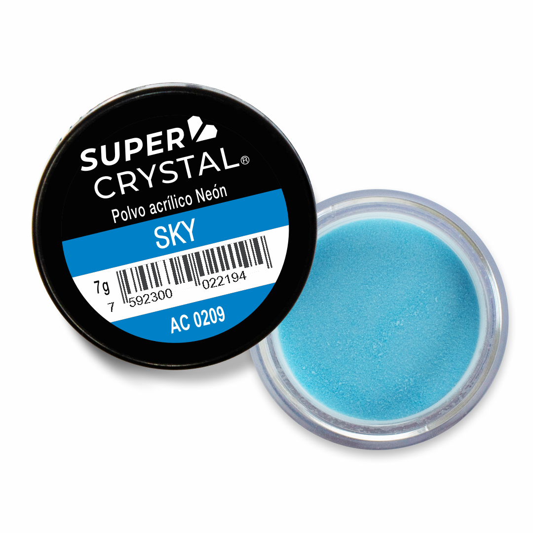 Polvo Acrílico Neón Sky de 7 gr. para Uñas Acrílicas – Super Crystal