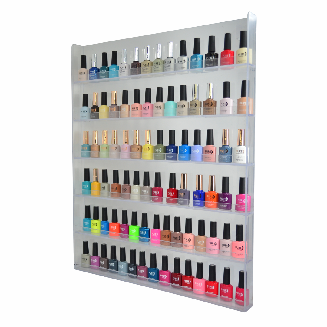 Stand de Pared para Esmaltes de Uñas (96 puestos) en Acrílico